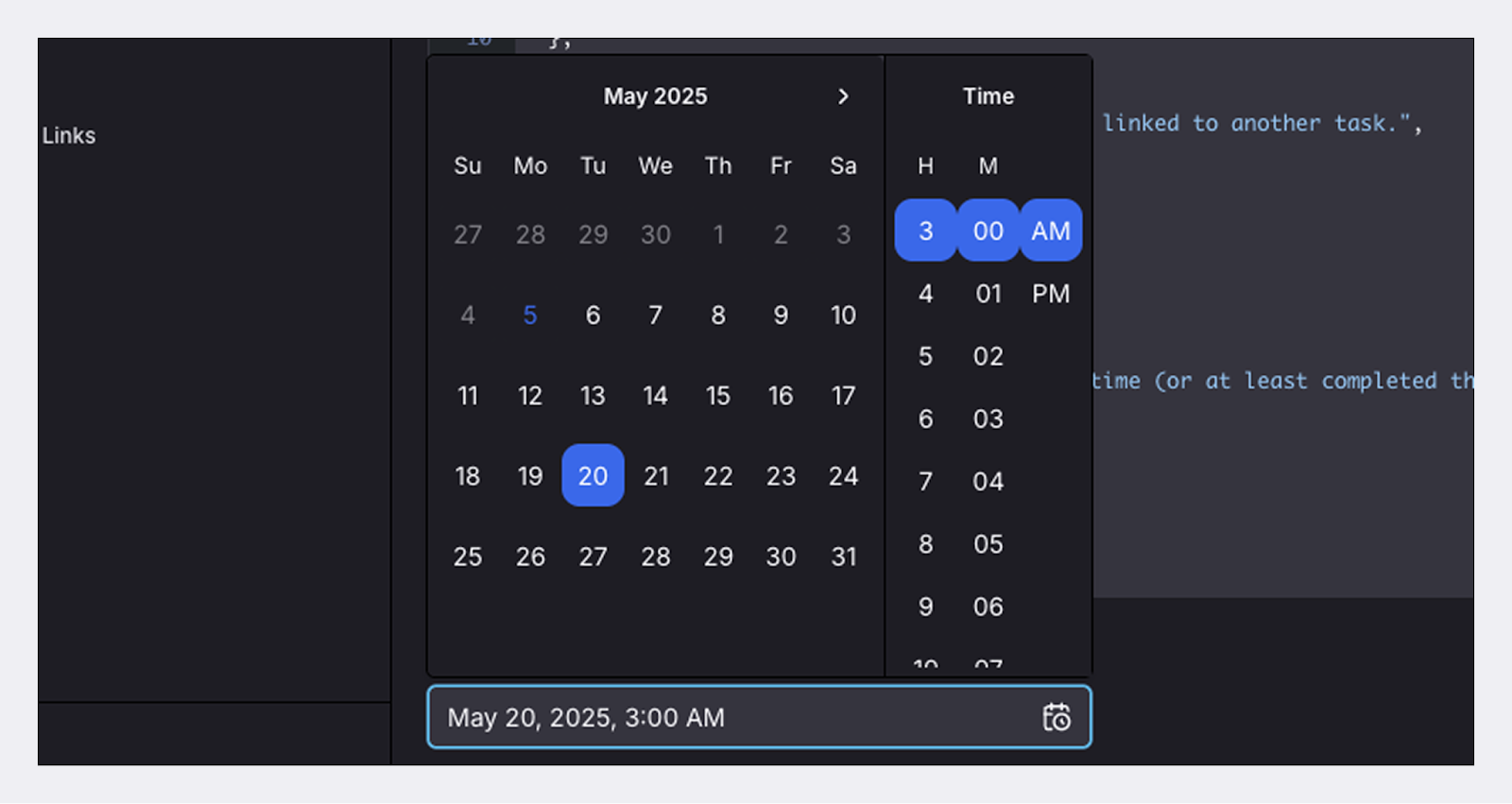 Date Selection